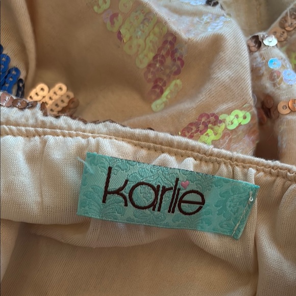 Express Blue Pink Sequin Mini Skirt Cocktail - Picture 3 of 4